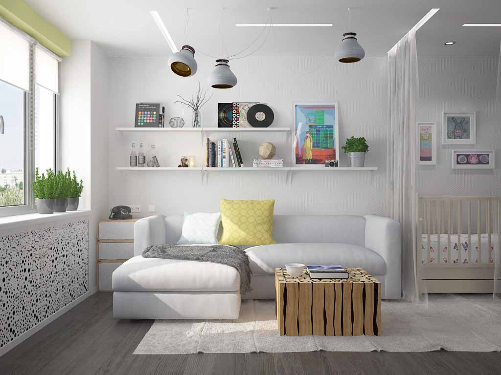 Дизайн однокомнатной квартиры - современный стиль 